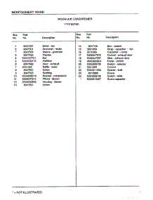 Room Air Conditioner Page 4 parts for Frigidaire Air Conditioner 5078C from AppliancePartsPros.com