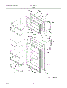 03 - Door parts for Frigidaire Refrigerator XFUT1826MW1 from AppliancePartsPros.com
