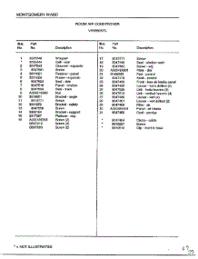 Room Air Conditioner Page 2 parts for Frigidaire Air Conditioner 5057C from AppliancePartsPros.com