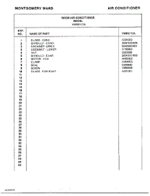 Room Air Conditioner Page 6 parts for Frigidaire Air Conditioner 5117A from AppliancePartsPros.com