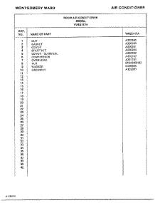Room Air Conditioner Page 8 parts for Frigidaire Air Conditioner 5117A from AppliancePartsPros.com