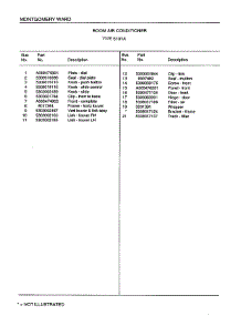 Room Air Conditioner Page 2 parts for Frigidaire Air Conditioner 5131A from AppliancePartsPros.com