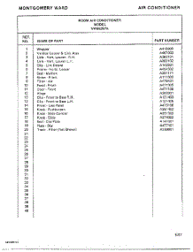 Air Conditioner Page 2 parts for Frigidaire Air Conditioner 5257A from AppliancePartsPros.com
