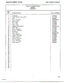 Air Conditioner Page 4 parts for Frigidaire Air Conditioner 5257A from AppliancePartsPros.com