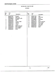Room Air Conditioner Page 2 parts for Frigidaire Air Conditioner 5338009 from AppliancePartsPros.com