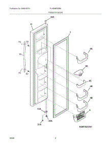 03 - Freezer Door parts for Frigidaire Refrigerator PLHS68EESB6 from AppliancePartsPros.com