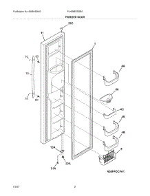 03 - Freezer Door parts for Frigidaire Refrigerator PLHS68EESBA from AppliancePartsPros.com