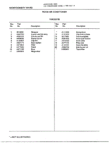 Room Air Conitioner Page 2 parts for Frigidaire Air Conditioner 5257B from AppliancePartsPros.com
