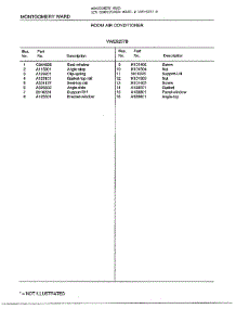 Room Air Conditioner Page 4 parts for Frigidaire Air Conditioner 5257B from AppliancePartsPros.com