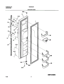 03 - Freezer Door parts for Frigidaire Refrigerator NGS26ZZAQ5 from AppliancePartsPros.com