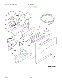 15 - Ice & Water Dispenser parts for Frigidaire Refrigerator PLHS267ZDB2 from AppliancePartsPros.com