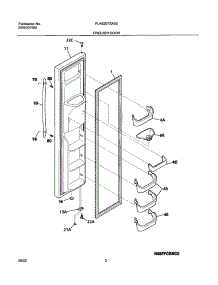 03 - Freezer Door parts for Frigidaire Refrigerator PLHS267ZAB5 from AppliancePartsPros.com