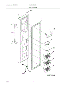 03 - Freezer Door parts for Frigidaire Refrigerator PLHS69EGSSB from AppliancePartsPros.com