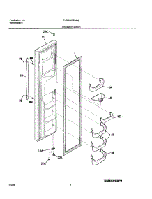 03 - Freezer Door parts for Frigidaire Refrigerator PLRS267ZAB8 from AppliancePartsPros.com