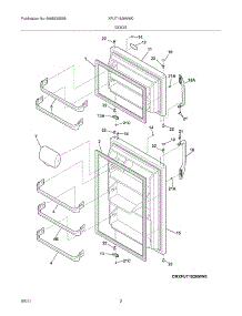 03 - Door parts for Frigidaire Refrigerator XFUT1826MW0 from AppliancePartsPros.com