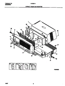 02 - Cabinet Front And Wrapper parts for Frigidaire Air Conditioner 5132001A from AppliancePartsPros.com