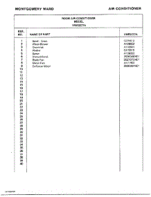 Room Air Conditioner Page 6 parts for Frigidaire Air Conditioner 5277A from AppliancePartsPros.com