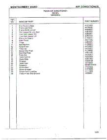 Room Air Conditioner Page 2 parts for Frigidaire Air Conditioner 5337A from AppliancePartsPros.com