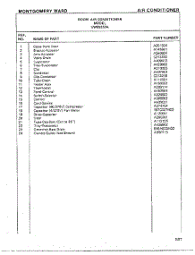 Room Air Conditioner Page 4 parts for Frigidaire Air Conditioner 5337A from AppliancePartsPros.com