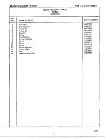 Room Air Conditioner Page 10 parts for Frigidaire Air Conditioner 5337A from AppliancePartsPros.com