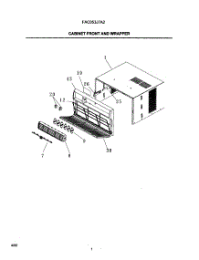 02 - Cabinet Front And Wrapper parts for Frigidaire Air Conditioner FAC053J7A2 from AppliancePartsPros.com