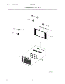 03 - Recommended Spare Parts parts for Frigidaire Air Conditioner CRA054XT710 from AppliancePartsPros.com