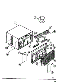 02 - Cabinet Front  & Wrapper parts for Frigidaire Air Conditioner FAC079P7B2 from AppliancePartsPros.com