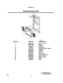 11 - Window Mounting Parts parts for Frigidaire Air Conditioner FAC055J7A3 from AppliancePartsPros.com