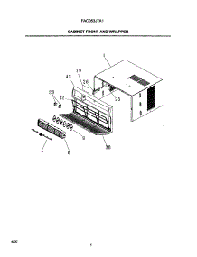 02 - Cabinet Front And Wrapper parts for Frigidaire Air Conditioner FAC053J7A1 from AppliancePartsPros.com