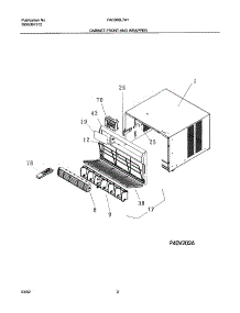 03 - Cabinet Front And Wrapper parts for Frigidaire Air Conditioner FAC086L7A1 from AppliancePartsPros.com