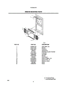 11 - Window Mounting Parts parts for Frigidaire Air Conditioner FAC054J7A4 from AppliancePartsPros.com