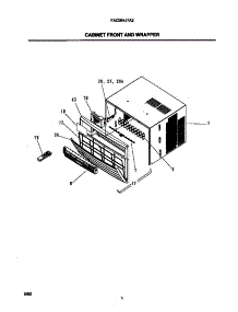 02 - Cabinet Front And Wrapper parts for Frigidaire Air Conditioner FAC064J7A2 from AppliancePartsPros.com