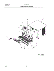 03 - Cabinet Front And Wrapper parts for Frigidaire Air Conditioner FAC105L1A1 from AppliancePartsPros.com