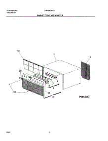 03 - Cabinet Front And Wrapper parts for Frigidaire Air Conditioner FAH08EM1T1 from AppliancePartsPros.com