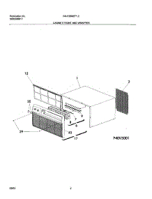 03 - Cabinet Front And Wrapper parts for Frigidaire Air Conditioner FAH126M2T2 from AppliancePartsPros.com