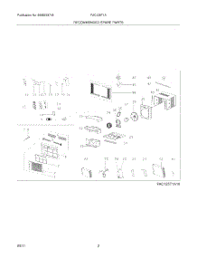 03 - Recommended Spare Parts parts for Frigidaire Air Conditioner FAC125T1A15 from AppliancePartsPros.com