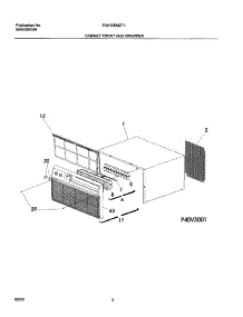 03 - Cabinet Front And Wrapper parts for Frigidaire Air Conditioner FAH10EM2T1 from AppliancePartsPros.com
