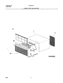 03 - Cabinet Front And Wrapper parts for Frigidaire Air Conditioner FAH126J2T3 from AppliancePartsPros.com