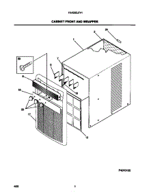02 - Cabinet Front And Wrapper parts for Frigidaire Air Conditioner FAK083J7V1 from AppliancePartsPros.com