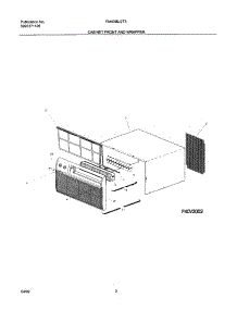 03 - Cabinet Front And Wrapper parts for Frigidaire Air Conditioner FAH096J2T3 from AppliancePartsPros.com