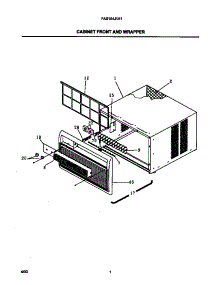 02 - Cabinet Front And Wrapper parts for Frigidaire Air Conditioner FAS154J1A1 from AppliancePartsPros.com