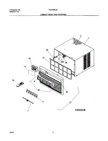 03 - Cabinet Front And Wrapper parts for Frigidaire Air Conditioner FAS186L2A2 from AppliancePartsPros.com