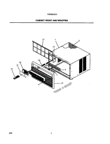 02 - Cabinet Front / Wrapper parts for Frigidaire Air Conditioner FAS255J2A1 from AppliancePartsPros.com