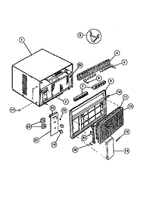 02 - Cabinet Front & Wrapper parts for Frigidaire Air Conditioner FAS147P1A1 from AppliancePartsPros.com