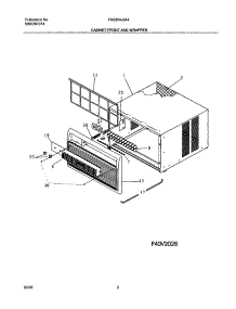 03 - Cabinet Front And Wrapper parts for Frigidaire Air Conditioner FAS254J2A4 from AppliancePartsPros.com