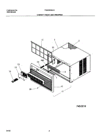 03 - Cabinet Front And Wrapper parts for Frigidaire Air Conditioner FAS294M2A1 from AppliancePartsPros.com