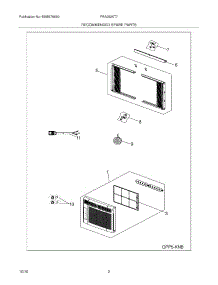 03 - Recommended Spare Parts parts for Frigidaire Air Conditioner FRA052XT72 from AppliancePartsPros.com