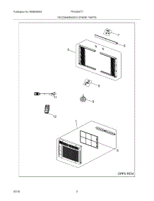 03 - Recommended Spare Parts parts for Frigidaire Air Conditioner FRA053XT72 from AppliancePartsPros.com