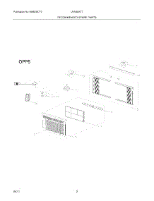 03 - Recommended Spare Parts parts for Frigidaire Air Conditioner LRA050XT712 from AppliancePartsPros.com
