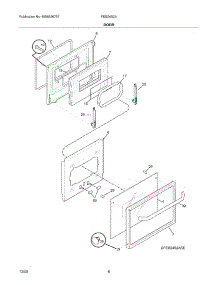 07 - Door parts for Frigidaire Oven FEB24S2ABF from AppliancePartsPros.com